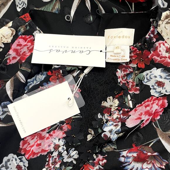 Foxiedot Alva Floral Mini Dress Size XS Whimsy Coquette Chic Wedding Guest - Picture 14 of 16